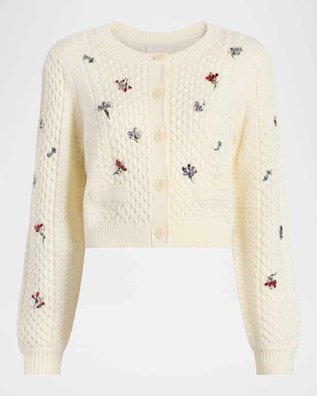 Rasa Embellished Cropped Cardigan